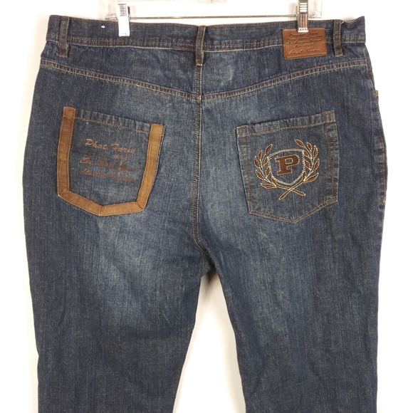 Vintage Phat Farm Jeans Men's Size 42 x 32 Embroidered Baggy Hip Hop Grunge - Picture 8 of 12